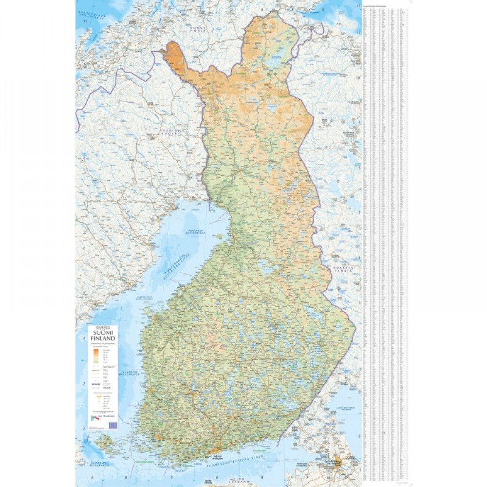 Finland Väggkarta